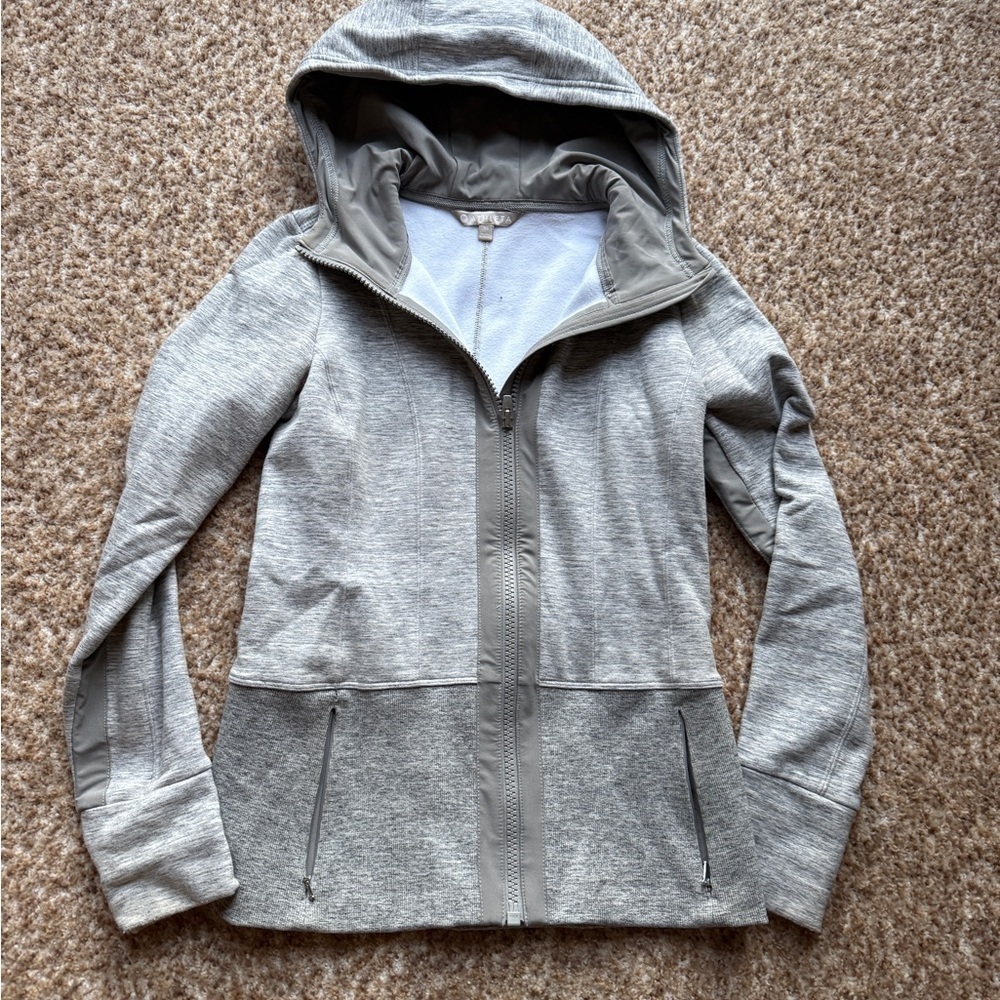 Athleta Victory Primaloft  Full Zip Hoodie SZ XS Heather Gray